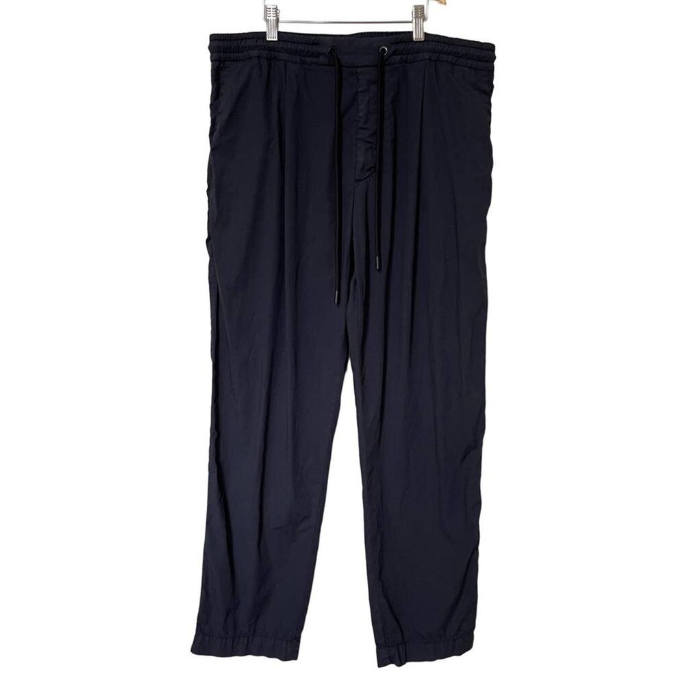 BOSS Hugo Boss Unisex Black Nylon Blend Track Gym Pants Drawstring Zipper